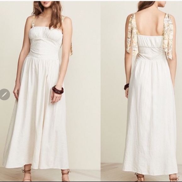 **1 Left SZ 2**Free People Santorini Ivory Ecru Maxi Dress - Picture 14 of 16